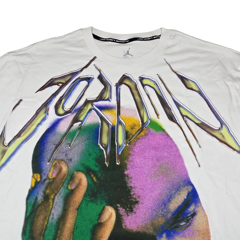 NWT Nike Air Jordan Sport Dri-Fit White Jordan Graphic T-Shirt, Men's Size Large